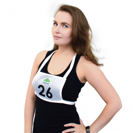 Стартовый номер (грудь) прямоугольный, на завязках