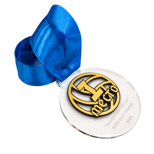 Медаль из акрила с пластиком 2-слойная