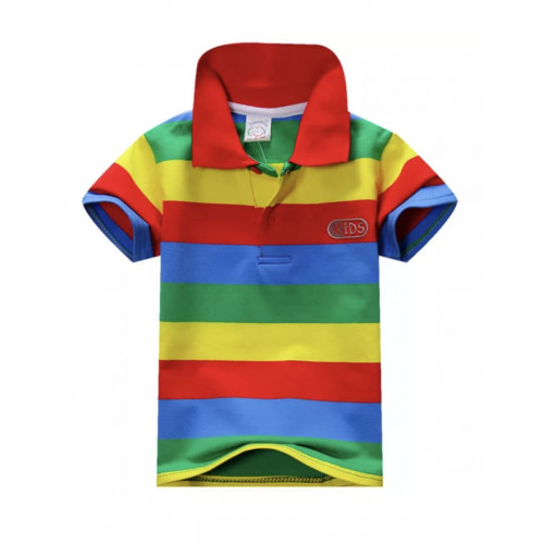 Футболка с полной запечаткой детская, модель с воротником поло, материал ложная сетка