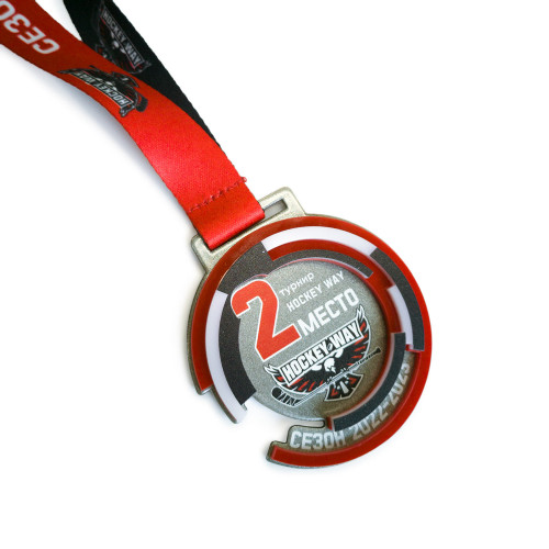 Медаль 3-слойная из металла и акрила (два слоя акрила) с полноцветной печатью