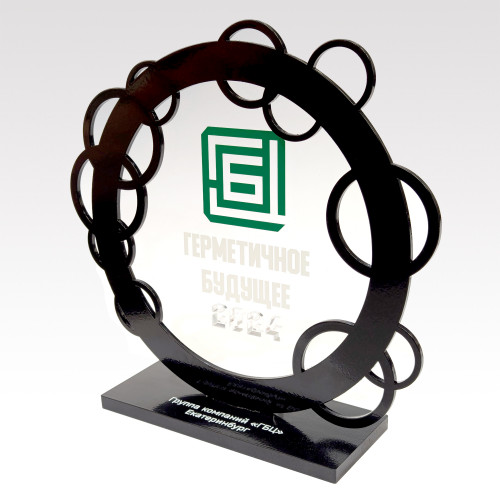 Приз 2-слойный из металла и акрила с УФ-печатью