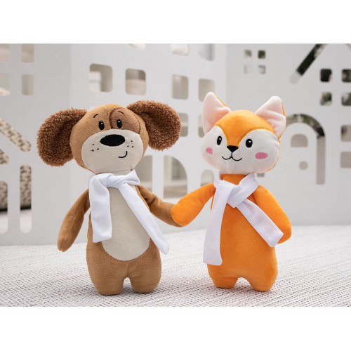 Мягкая игрушка Beastie Toys, собачка с белым шарфом