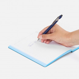 Ручка шариковая Pointer Soft Touch со стилусом, темно-синяя