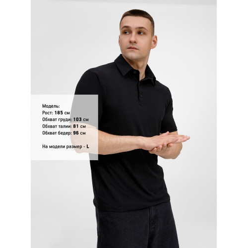 Рубашка поло унисекс Senti, черная