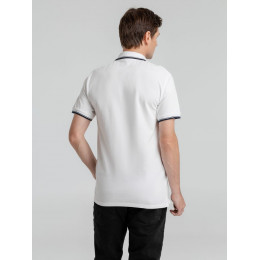 Рубашка поло мужская с контрастной отделкой Practice 270, белый/темно-синий