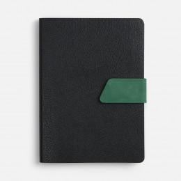 Ежедневник Boom, недатированный, черный с зеленым