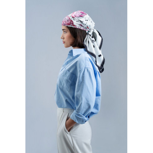 Платок шелковый Delicate, пионы