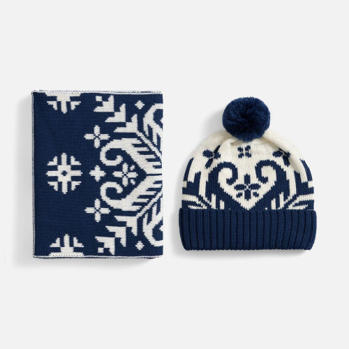 Шапка Wintertude, синяя с белым