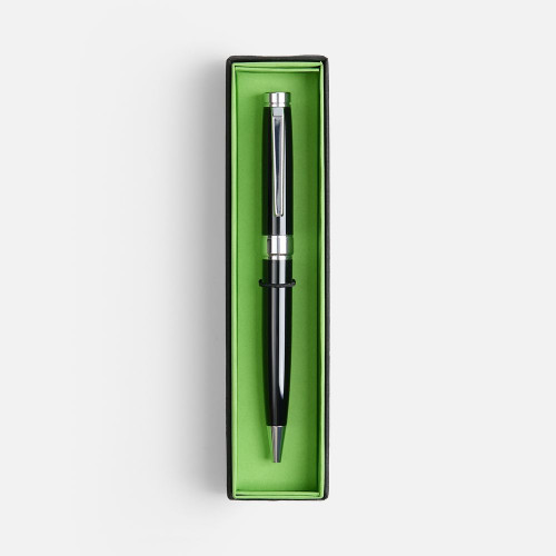 Ручка шариковая Broad Ring в футляре, глянцевая, черная