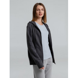 Толстовка на молнии с капюшоном унисекс King, темно-серая