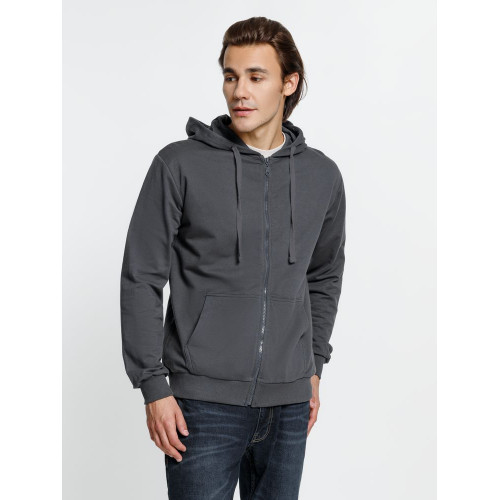 Толстовка на молнии с капюшоном Siverga 2.0, темно-серая (графит)