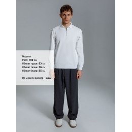 Рубашка поло мужская с длинным рукавом Terrazzo, белая