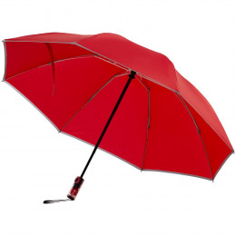 Зонт наоборот складной Futurum со светоотражающим кантом, красный