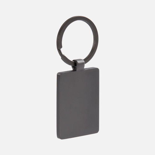 Брелок Gun Metal Leather Rectangle, графитовый