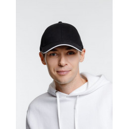 Бейсболка Spiker, черная с белым