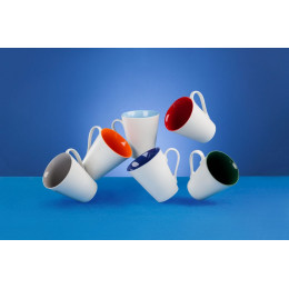 Кружка New Bell матовая, белая с зеленым