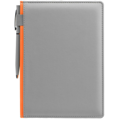 Ежедневник Spain Shall на заказ, недатированный, серый с оранжевым