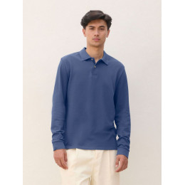Рубашка поло унисекс с длинным рукавом Pacific LSL, синяя (джинс)