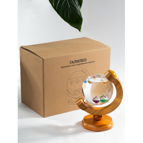Термометр-шар «Галилео» в деревянном корпусе