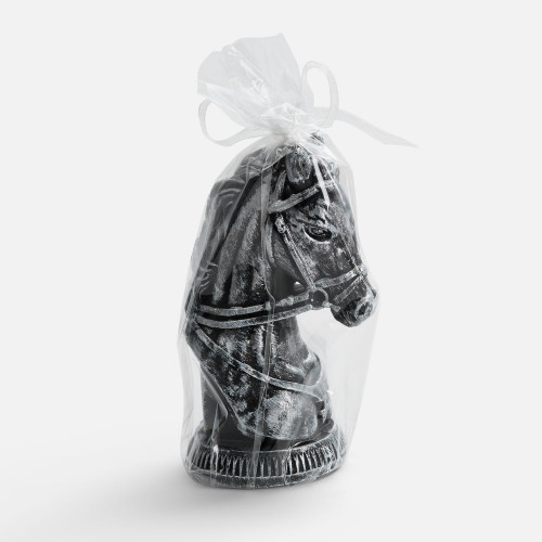 Свеча фигурная «Бюст лошади», серебристая