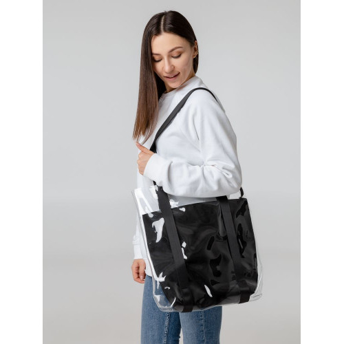 Шопер Clarity с черным органайзером, прозрачный