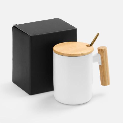 Кружка с ложкой Eco Fusion, белая