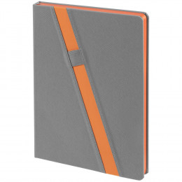 Ежедневник Rubikon на заказ, недатированный серо-оранжевый