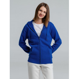 Толстовка на молнии с капюшоном унисекс King, ярко-синяя