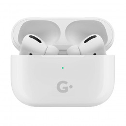 Наушники беспроводные GEOZON G-PRO, с зарядным боксом, с беспроводной зарядкой, белые