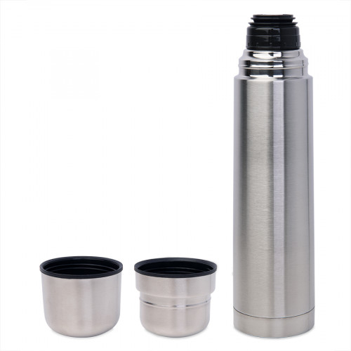 Термос с двумя кружками; D=8 см; H=34,2 см; 1000 мл; металл