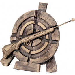 Фигурка литая Стрельба, длинное оружие RTY2065/BR 16см табличка 60х20