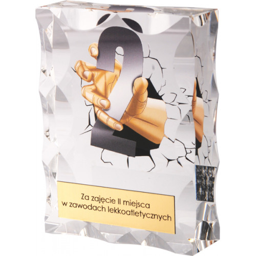 Награда хрустальная 2 место (12*9) KR12090/2