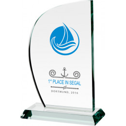 Награда стеклянная (сувенир) G035 21см (15мм) футляр в комплекте