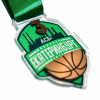 Медаль из акрила с пластиком 2-слойная с УФ-печатью D-40, толщина 10 мм